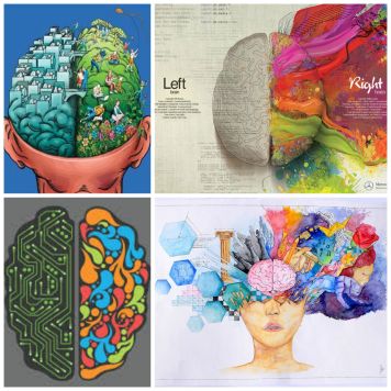 right left brain collage